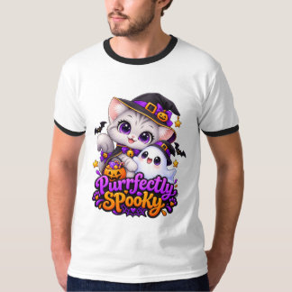 Purrfect spook Halloween kat bellen t-shirt