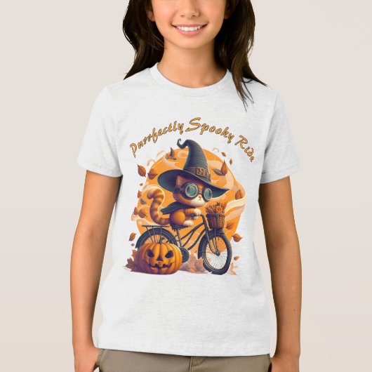 Purrfect Spookelijke Rit Tri-Blend Shirt (Voorkant)