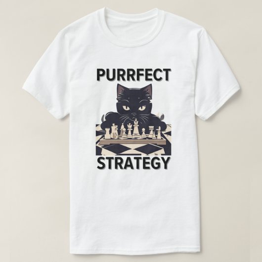 Purrfect Strategy Chess T-shirt (Design voorkant)
