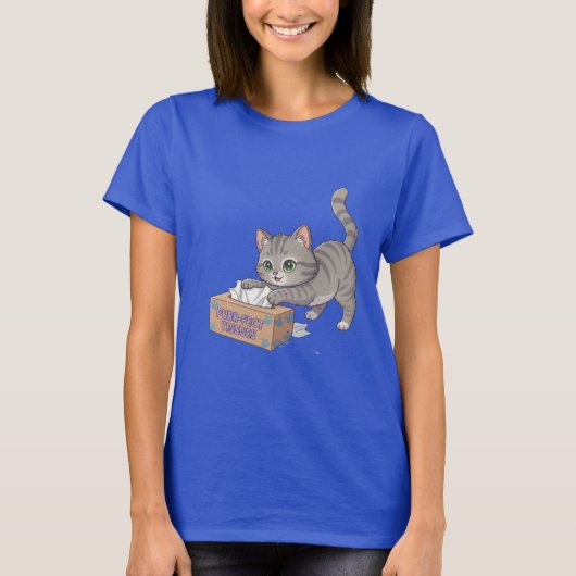 Purrfect Tissue Box Cat T-shirt (Voorkant)