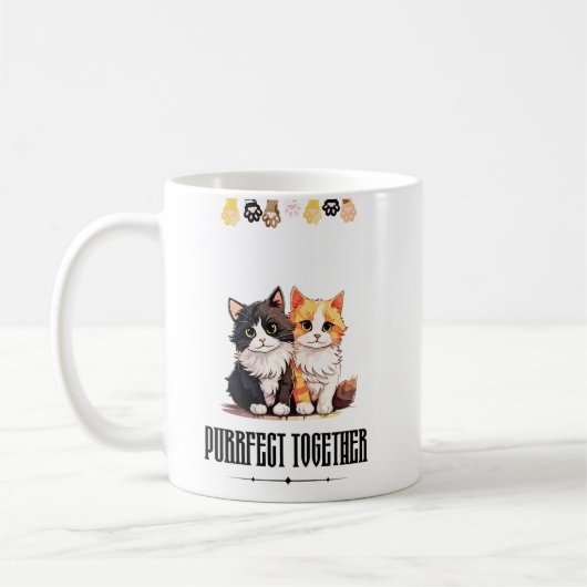  Purrfect Together – Cute Cat Couple  Koffiemok (Links)