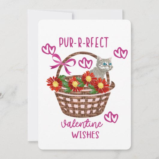 Purrfect Valentine Wishes  Feestdagenkaart (Voorkant)