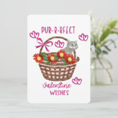 Purrfect Valentine Wishes  Feestdagenkaart (Staand voorkant)