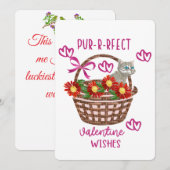Purrfect Valentine Wishes  Feestdagenkaart (Voorkant / Achterkant)