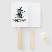 Purrfect voor Nachtdiensten - One Spooky Nurse Cat Handwaaier (Voorkant en achterkant)