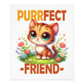 Purrfect Vriend pun Schattigee oranje kat kitten c Foto Afdruk (Voorkant)