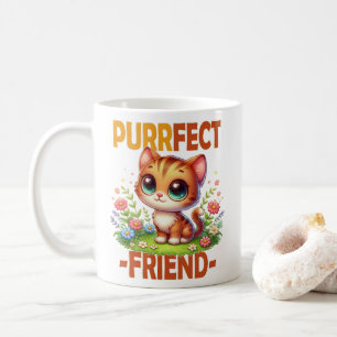 Purrfect Vriend pun Schattigee oranje kat kitten c Koffiemok