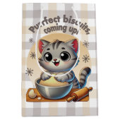 "Purrfecte biscuit, komt eraan" Kneedkat Medium Cadeauzakje (Voorkant)