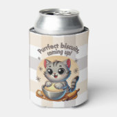 "Purrfecte biscuits, komen eraan" Kneedende Kat Blikjeskoeler (Blikje Voorkant)