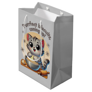 "Purrfecte biscuits, komen eraan" Kneedende Kat Medium Cadeauzakje