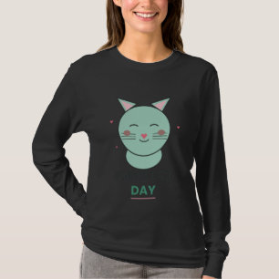 Purrfecte dag Cute Heart Kat T-shirt