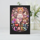 Purrfecte Hartjes Bedankkaart (Staand voorkant)