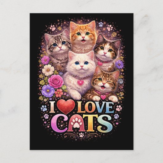 Purrfecte Hartjes Briefkaart (Voorkant)