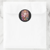 Purrfecte Hartjes Ronde Sticker (Tas)