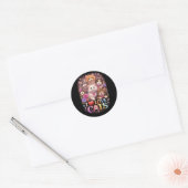 Purrfecte Hartjes Ronde Sticker (Envelop)