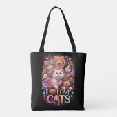 Purrfecte Hartjes Tote Bag (Achterkant)