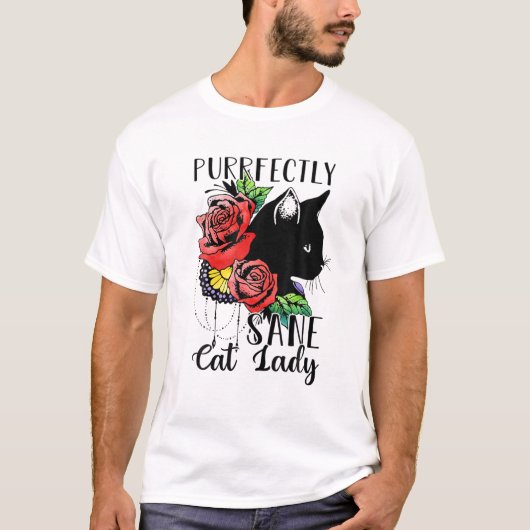 Purrfecte kat Lady Funny Crazy Cat Lady T-shirt (Voorkant)