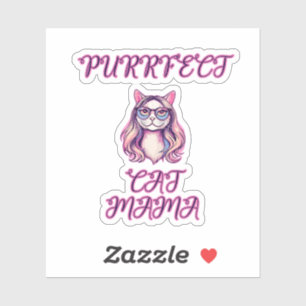 Purrfecte kat mama katachtige moeder huisdier oude sticker