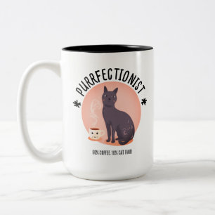 Purrfecte Kat Moeder Coffeeliefhebber Grappige Quo Tweekleurige Koffiemok