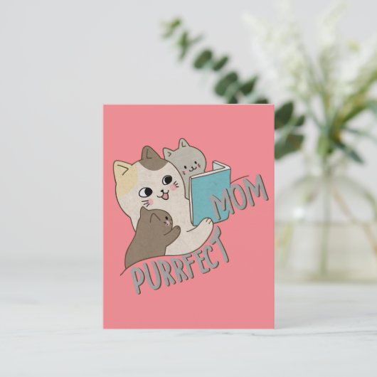 Purrfecte Moeder Briefkaart (Staand voorkant)