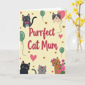 Purrfecte Moeder Felien Kunstkaart Kaart (Gele Bloem)