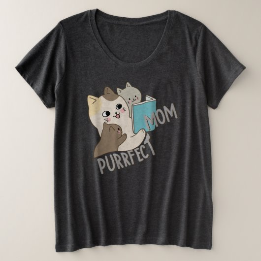 Purrfecte Moeder Grote Maat T-shirt (Design voorkant)