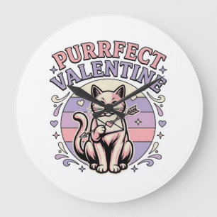 Purrfecte Valentijnsdag Kat Valentijnsliefde Vinta Grote Klok