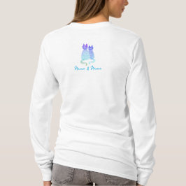 Purrfecte Whimsical Kattenkoppel Romantische Blauw T-shirt