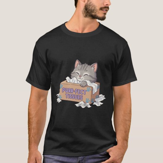 Purrfecte Zakdoekendoos Kat T-shirt (Voorkant)