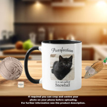 Purrfectie is een gepersonaliseerde kattenmok