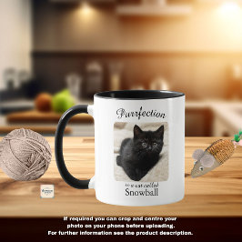 Purrfectie is een gepersonaliseerde kattenmok mok