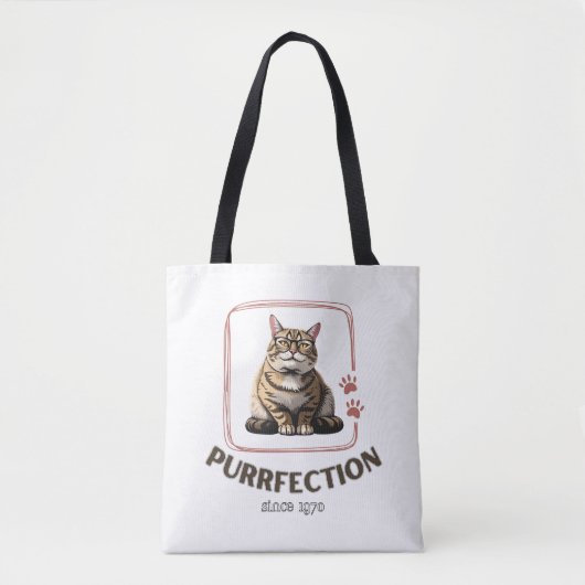Purrfectie sinds 1970 tote bag (Voorkant)