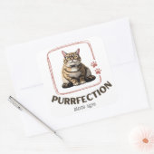 Purrfection Since 1970 Vierkante Sticker (Envelop)