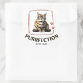 Purrfection Since 1970 Vierkante Sticker (Tas)