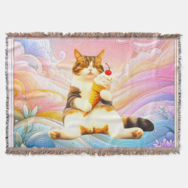 Purrfectly Asleep – Cat Holding Ice Cream Cone Deken