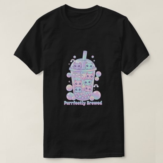 Purrfectly Brewed T-shirt (Design voorkant)