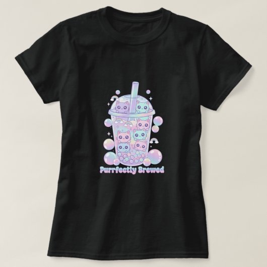 Purrfectly Brewed T-shirt (Design voorkant)