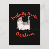 Purrfectly Chaotic Christmas Funny Holiday Cat Briefkaart (Voorkant)