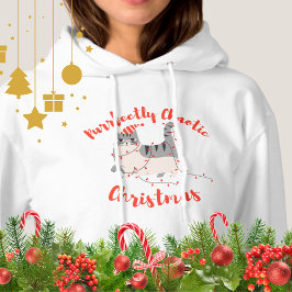 Purrfectly Chaotic Christmas Funny Holiday Cat Hoodie