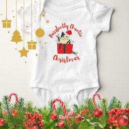 Purrfectly Chaotic Christmas Funny Holiday Cat  Romper