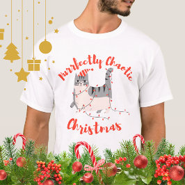 Purrfectly Chaotic Christmas Funny Holiday Cat T-shirt