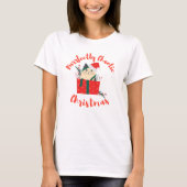 Purrfectly Chaotic Christmas Funny Holiday Cat T-shirt (Voorkant)