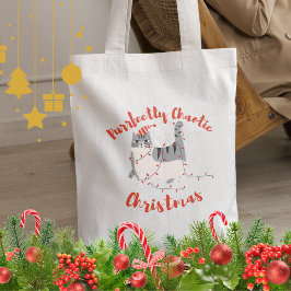 Purrfectly Chaotic Christmas Funny Holiday Cat Tote Bag
