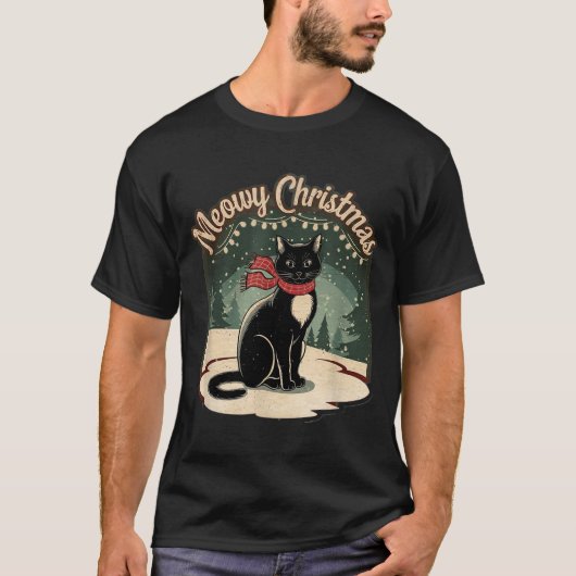 Purrfectly Cozy Family Christmas Pajamas - Meowy C T-shirt (Voorkant)
