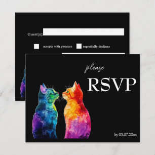 🌈 Purrfectly Jouw: Een Regenboog Liefde budget RSVP Kaartje