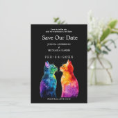 “Purrfectly Yours: A Rainbow Love Story RSVP Card Save The Date (Staand voorkant)