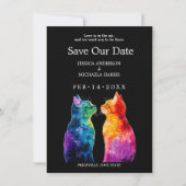 “Purrfectly Yours: A Rainbow Love Story RSVP Card Save The Date (Voorkant)