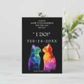 “Purrfectly Yours: A Rainbow Love Story RSVP Card  Save The Date (Staand voorkant)