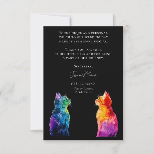 🌈  Purrfectly Yours: Purrfectly  Bedankkaart (Achterkant)