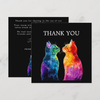 🌈 Purrfectly Yours: Regenboog Liefde Bedankkaart
